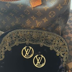 SOLD✨ Engraved LV designer hoops